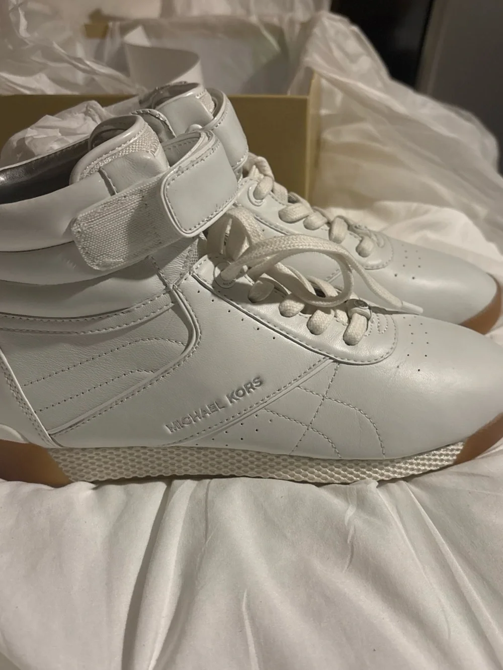 Michael Kors white leather